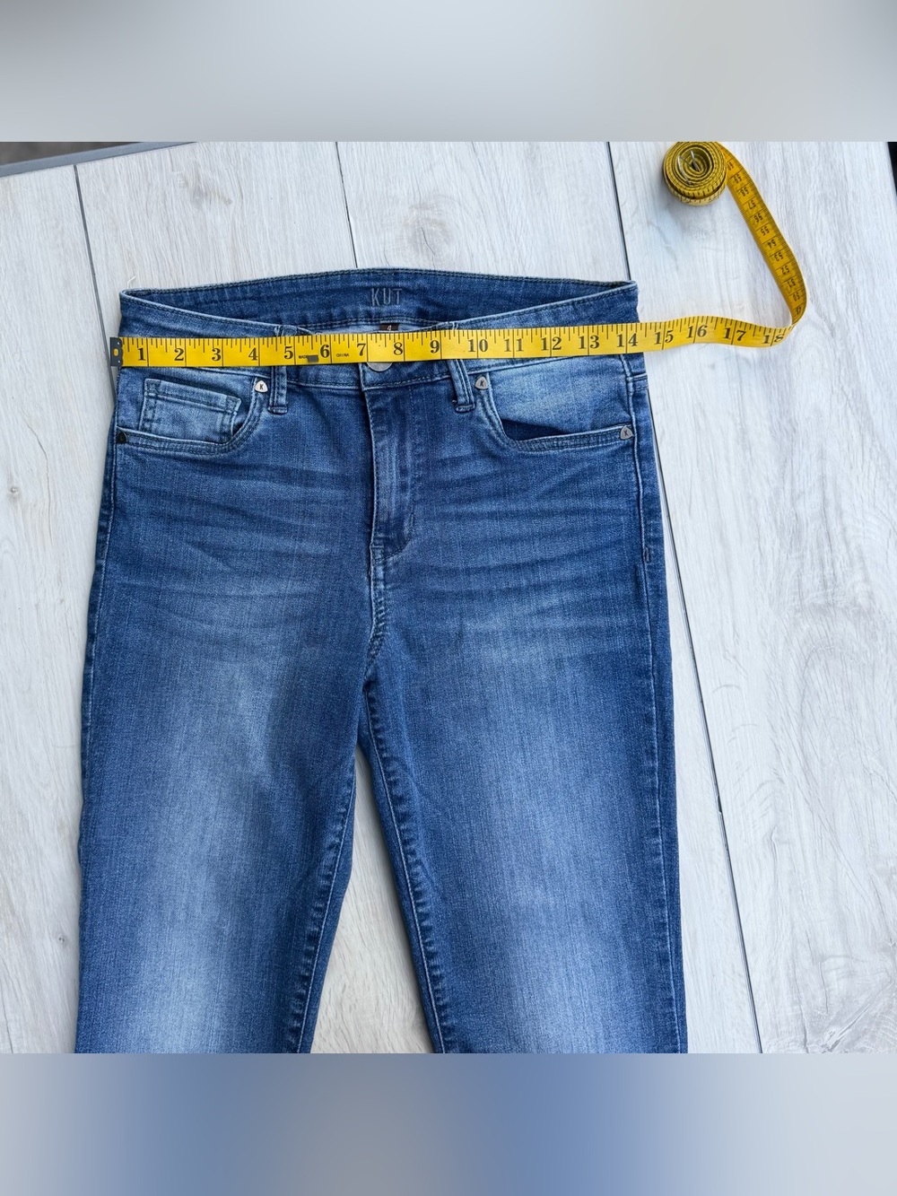 Kut from the Kloth Blue High Rise Skinny Jeans 4R Minimalist Y2K Baddie Mobwife - Picture 5 of 10
